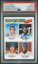 1977 Topps Rookie Outfielders/Jack Clark/Ruppert Jones/Lee Mazzilli/Dan Thomas #488 PSA 6