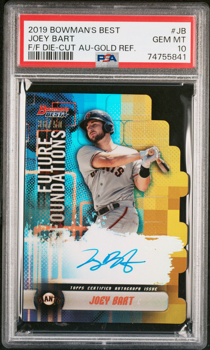 2019 Bowman's Best Joey Bart Future Foundations Auto #JB /50 PSA 10