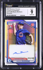 2024 Bowman Chrome #CPA-MM Mason McGwire Prospect Autographs /499 Auto CGC 9