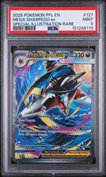 2025 Pokemon Mega Evolution Phantasmal Flames Special Illustration Rare Mega Sharpedo Ex #127 PSA 9