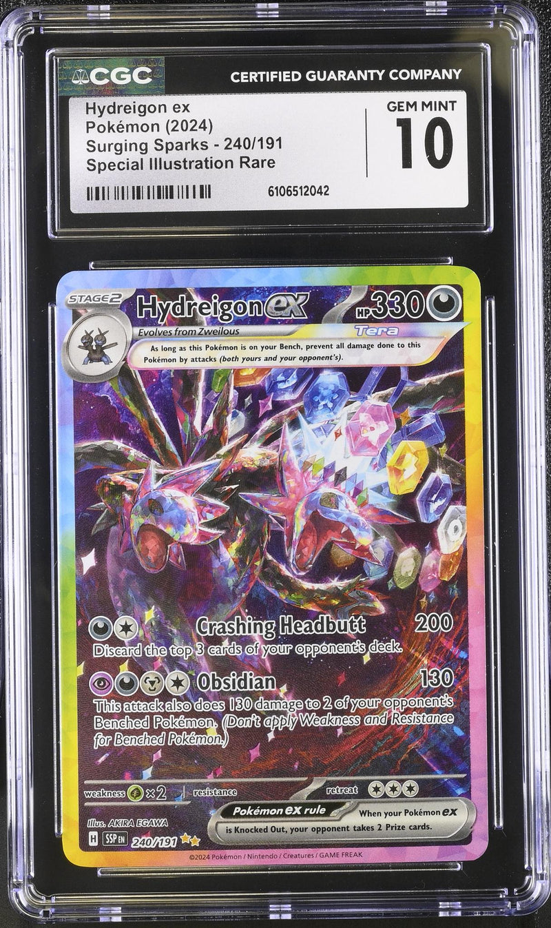 Pokémon Surging Sparks Hydreigon ex #240/191 Special Illustration Rare CGC 10
