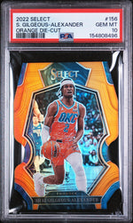 2022 Panini Select Die Cut Orange Prizm Shai Gilgeous-Alexander #156 /65 PSA 10