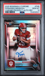 2025 Chrome University Autographs Refractors Fernando Mendoza #BCAFME /299 PSA 10