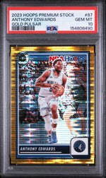 2023 Hoops Premium Stock Gold Pulsar Anthony Edwards #87 /10 10/10 PSA 10