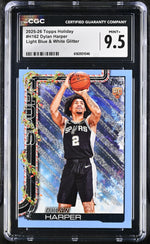 2025 Topps Holiday #H162 Dylan Harper Light Blue & White Glitter CGC 9.5