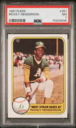 1981 Fleer Rickey Henderson #351 PSA 7