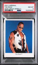 2001 Cardinal WWF Trivia Game Cards Series 3 the Rock #NNO PSA 8