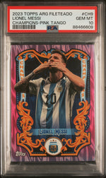 2023 Topps Argentina Filetaedo Champions Pink Lionel Messi #CH9 /50 PSA 10
