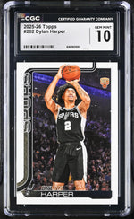 2025 Topps #202 Dylan Harper Flagship CGC 10