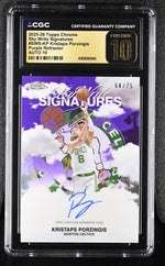 2025 Topps Chrome #SWS-KP Kristaps Porzingis Sky Write Signatures /75 CGC 10
