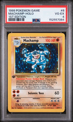 1999 Pokemon Base Set 1st Edition Holo Machamp #8 PSA 4