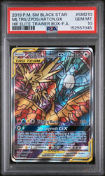 2019 Pokemon Sun and Moon Black Star Promo Hidden Fates Elite Trainer Box Articuno/Moltres/Zapdos Gx #SM210 PSA 10