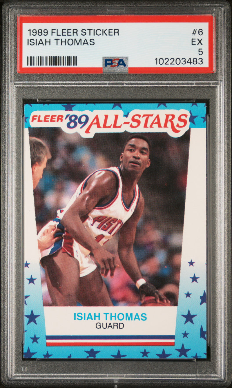 1989 Fleer Stickers Isiah Thomas #6 PSA 5