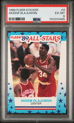 1989 Fleer Stickers Hakeem Olajuwon #2 PSA 6