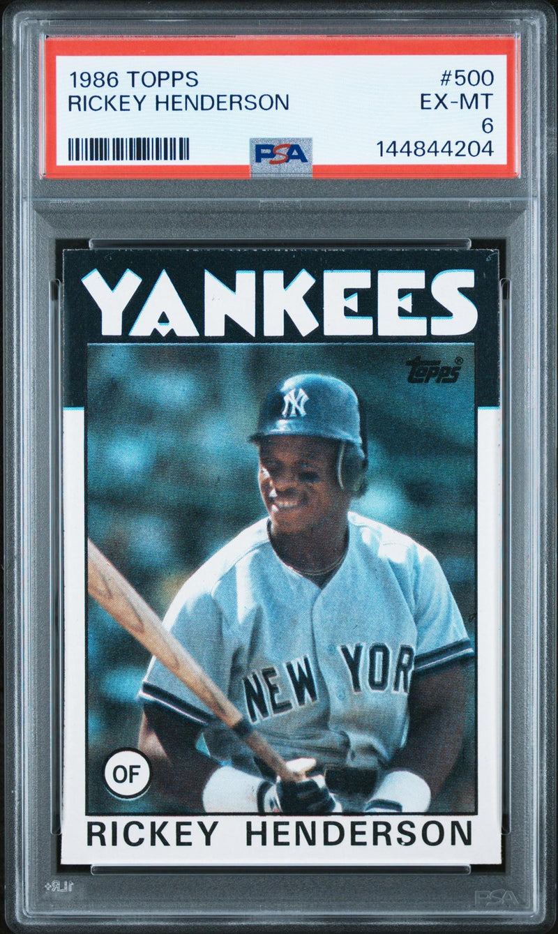 1986 Topps Rickey Henderson #500 PSA 6