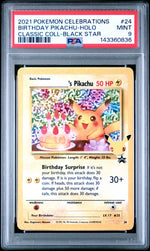 2021 Pokemon Celebrations Black Star Promo Classic Collection Holo Birthday Pikachu #24 PSA 9