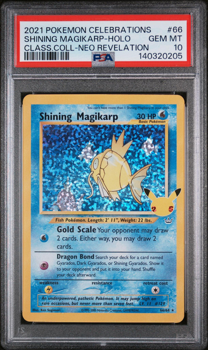 2021 Pokemon Celebrations Classic Collection Neo Revelation Holo Shining Magikarp #66 PSA 10