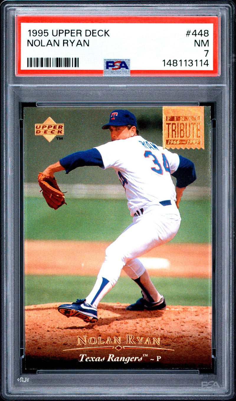 1995 Upper Deck Autographs Nolan Ryan #448 PSA 7