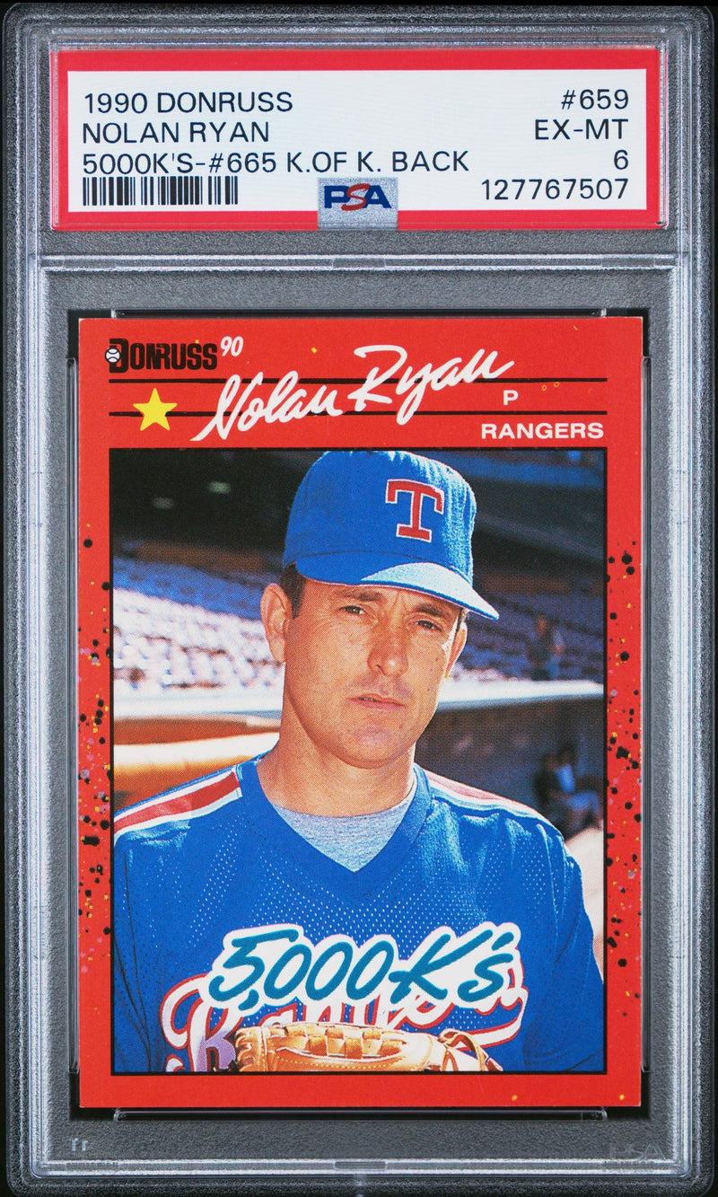 1990 Donruss 5000k's Nolan Ryan #659A PSA 6