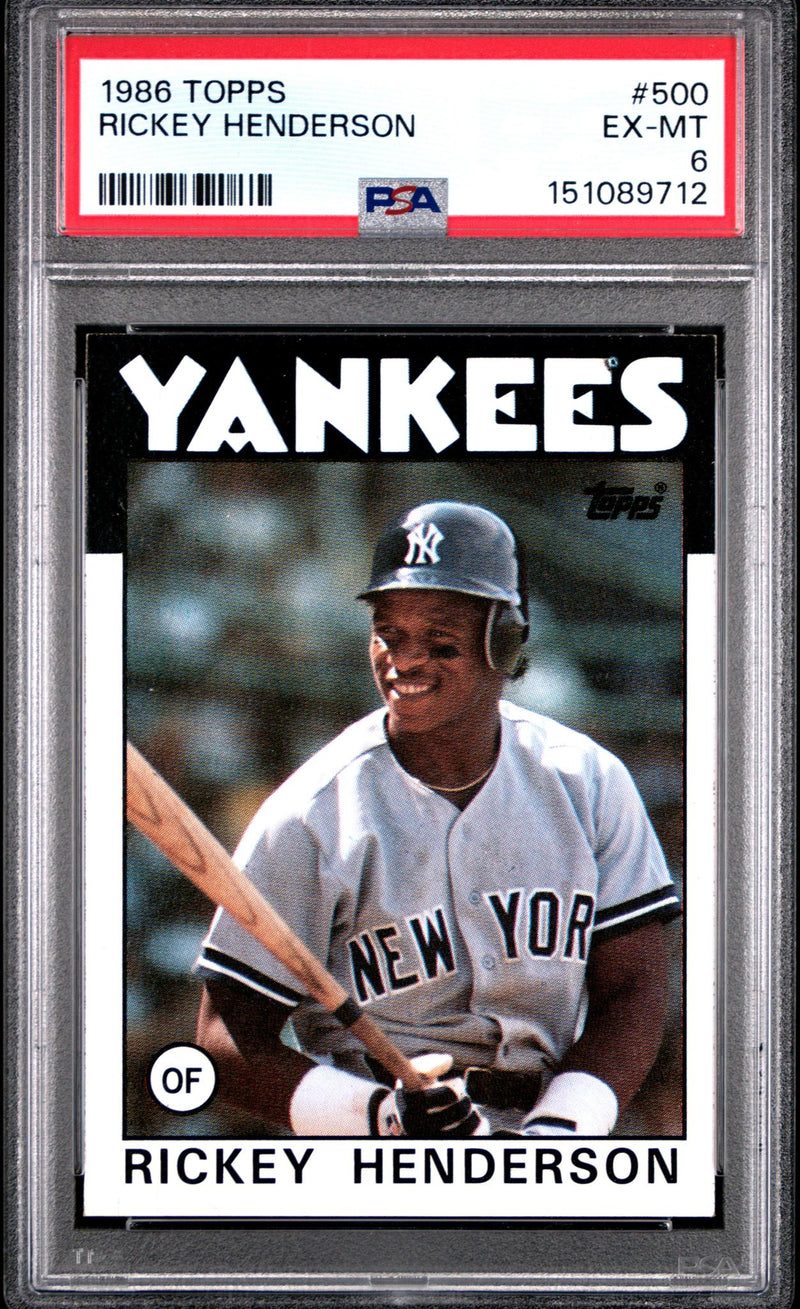 1986 Topps Rickey Henderson #500 PSA 6