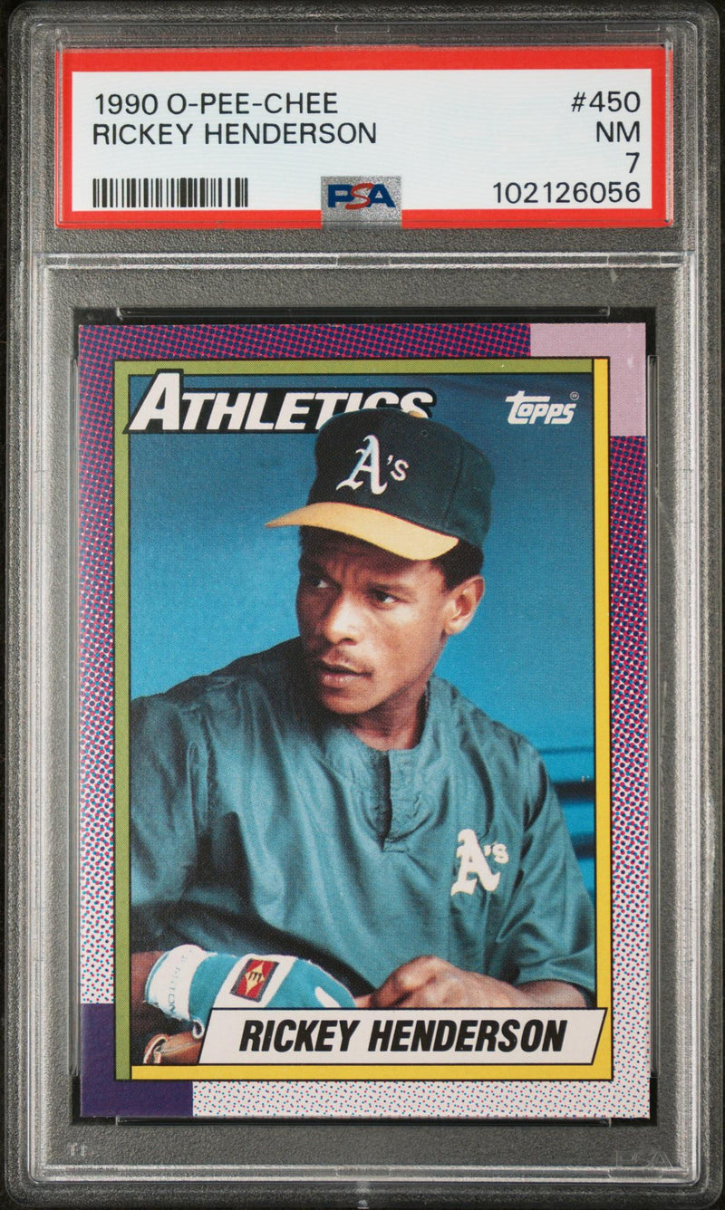 1990 O-Pee-Chee Rickey Henderson #450 PSA 7