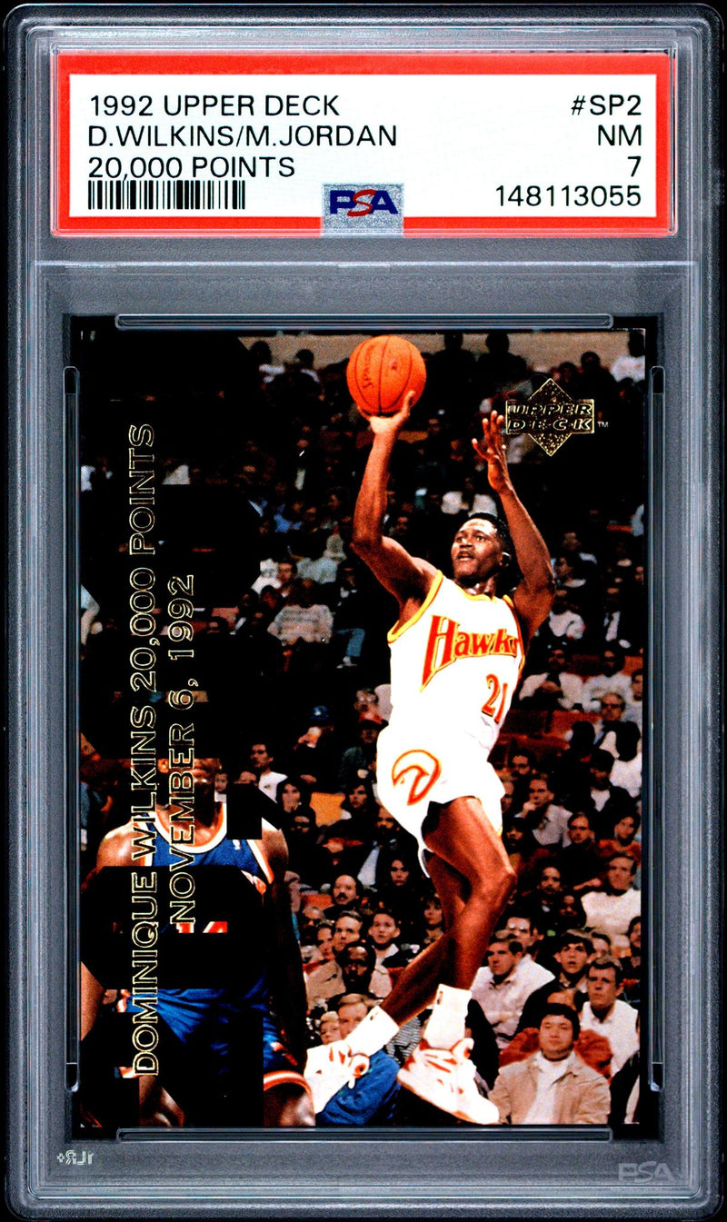 1992 Upper Deck 20,000 Points Dominique Wilkins/Michael Jordan #SP2 PSA 7