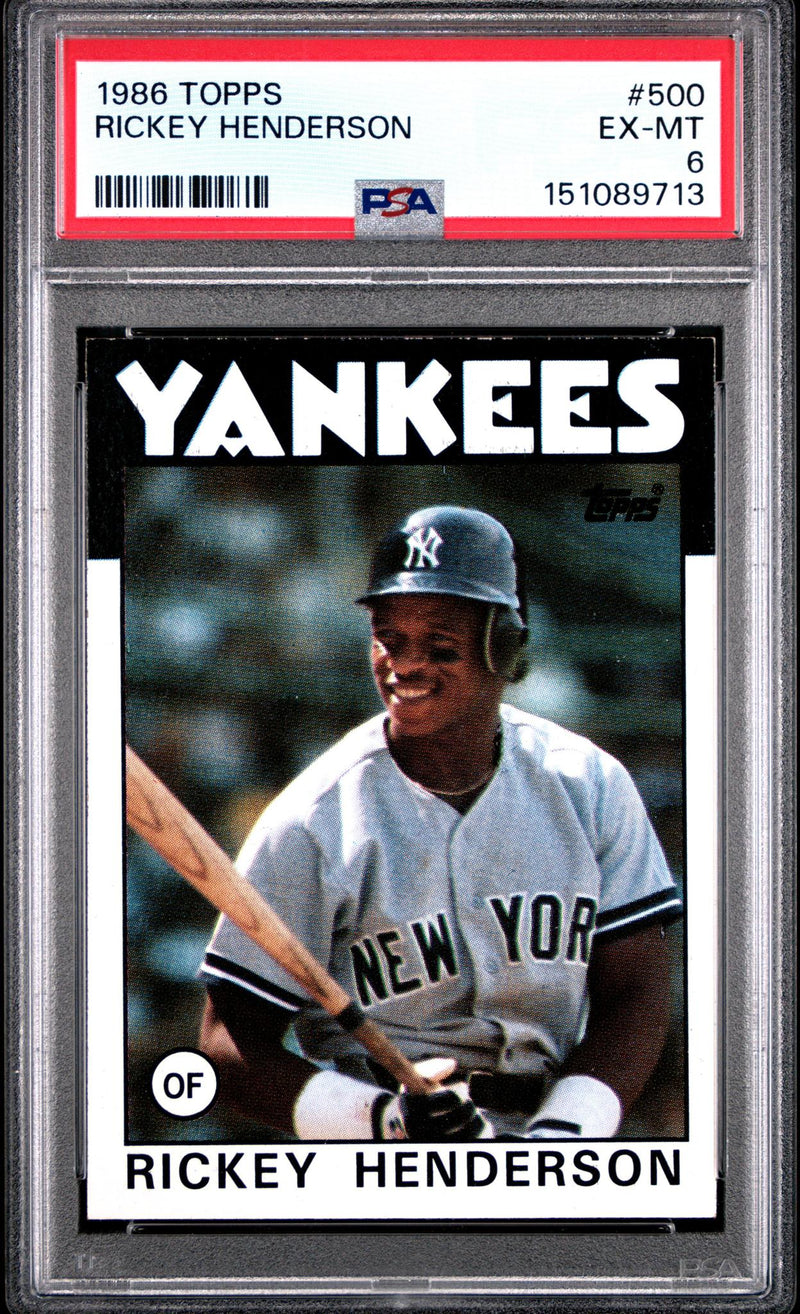 1986 Topps Rickey Henderson #500 PSA 6