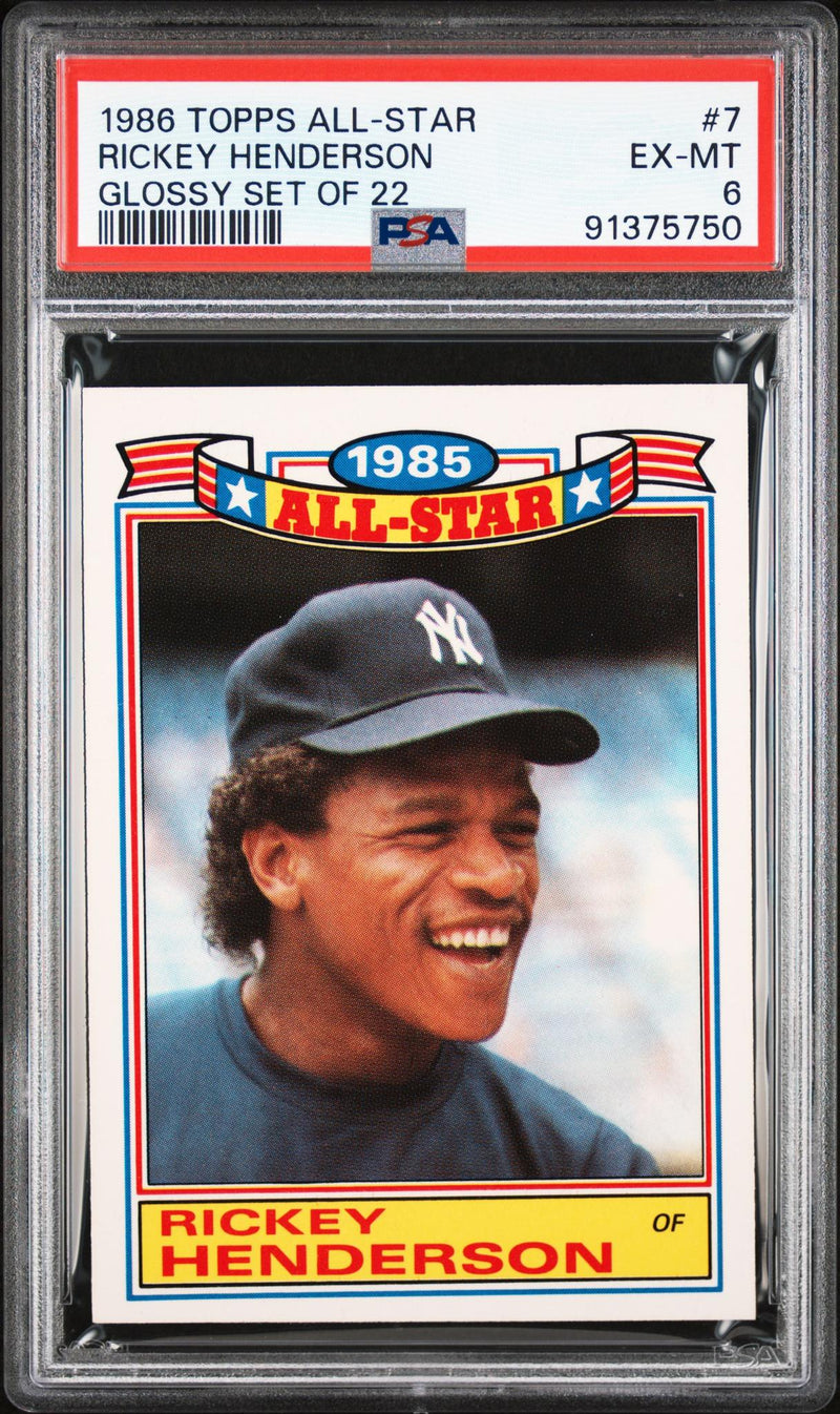 1986 Topps Glossy All-Stars Rickey Henderson #7 PSA 6