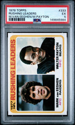 1978 Topps 1977 NFL Rushing Leaders Mark Van Eeghen/Walter Payton #333 PSA 5