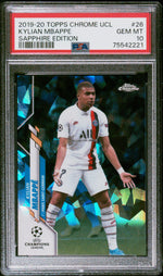 2019 Topps Chrome Sapphire UEFA Champions League Kylian Mbappe #26 PSA 10