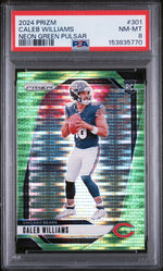 2024 Panini Prizm Neon Green Pulsar Caleb Williams #301 PSA 8