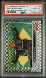 2022 Topps Chrome Formula 1 Checker Flag Refractors Lewis Hamilton #190 PSA 10