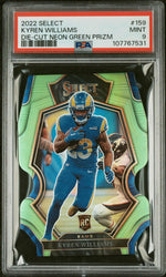 2022 Panini Select Die-Cut Neon Green Prizm Kyren Williams #159 /299 PSA 9