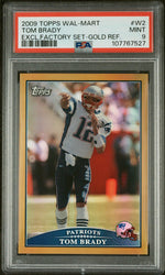 2009 Topps Wal-Mart Exclusive Factory Set Gold Refractor Tom Brady #W2 PSA 9