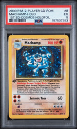 2000 Pokemon 2 Player Cd Rom Starter Set 1st Edition Cosmos Holo Machamp #8 PSA 5