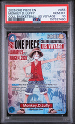 2026 One Piece Promo College Basketball US Voyage Monkey D. Luffy #P-055 PSA 10