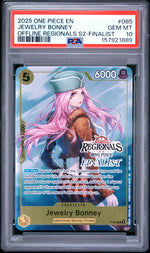 2025 One Piece Tournament Promo Offline Regionals Finalist Jewelry Bonney #P-085 PSA 10