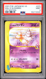 2001 Pokemon Vs Japanese 1st Edition Will's Slowbro #072 PSA 9