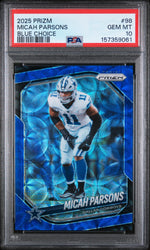 2025 Panini Prizm Blue Choice Micah Parsons #98 /14 PSA 10
