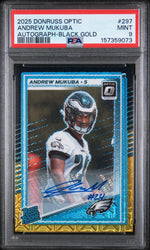 2025 Panini Donruss Optic Autograph-Black Gold Andrew Mukuba #297 /60 PSA 9