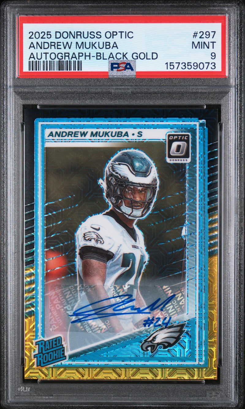 2025 Donruss Optic Andrew Mukuba #297 Autograph-Black Gold /60 PSA 9