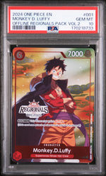 2024 One Piece Tournament Promo Offline Regionals Pack Volume 2 Monkey D. Luffy #P-001 PSA 10