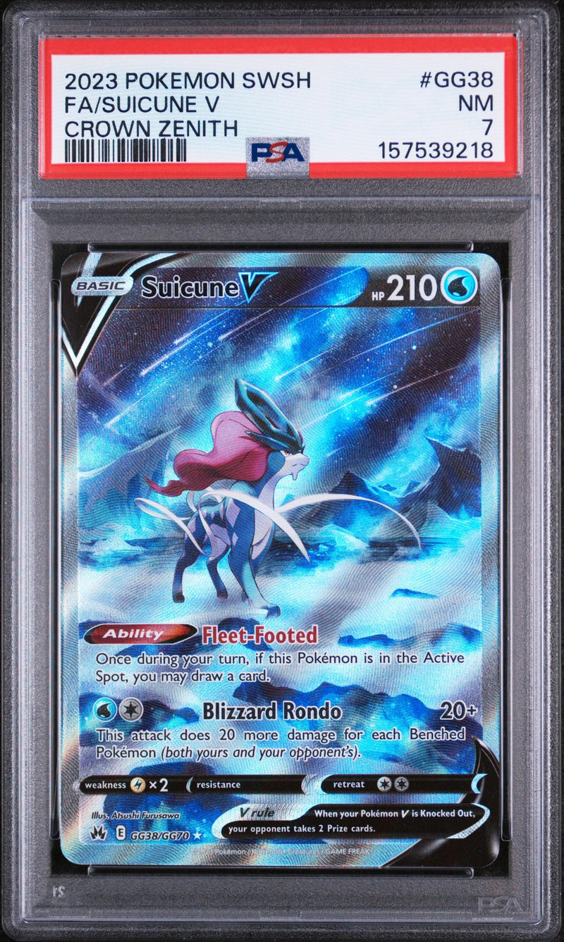 2023 Pokemon Sword and Shield Crown Zenith Galarian Gallery Suicune V #GG38 PSA 7