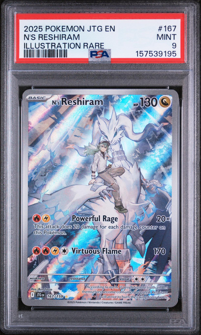 2025 Pokemon Scarlet and Violet Journey Together Illustration Rare N's Reshiram #167 PSA 9