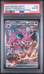2025 Pokemon Scarlet and Violet Destined Rivals Special Illustration Rare Team Rocket's Nidoking Ex #233 PSA 8