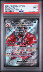 2024 Pokemon Scarlet and Violet Black Star Promo Paldean Fates Tin Charizard Ex #074 PSA 9