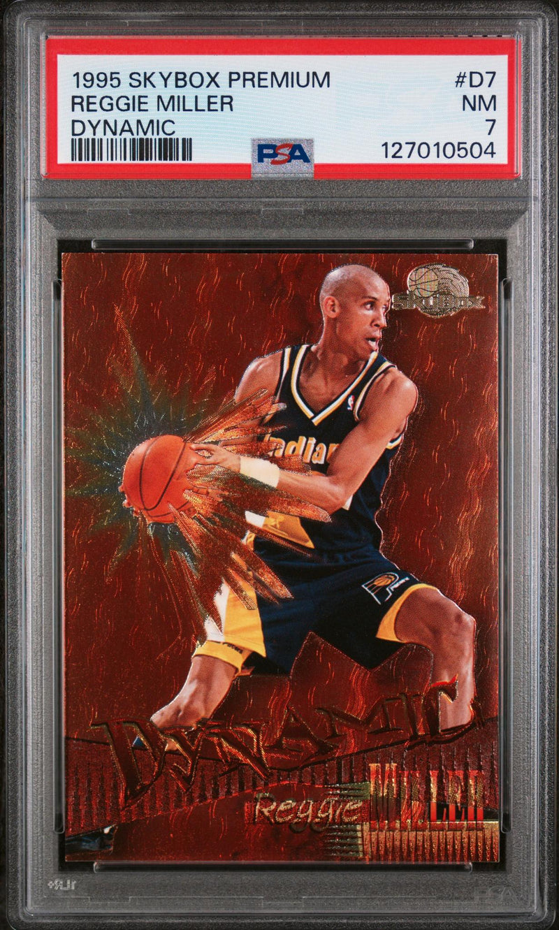 1995 Skybox Premium Dynamic Reggie Miller #D7 PSA 7