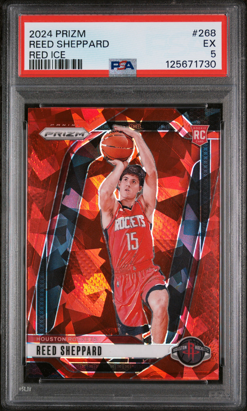 2024 Panini Prizm Red Ice Reed Sheppard #268 PSA 5