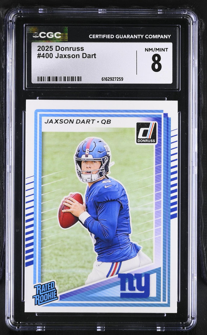 2025 Donruss #400 Jaxson Dart Rated Rookie CGC 8