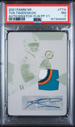 2021 Panini XR Autographed Swatches Auto.Swatch-Ylw.Pp 1/1 Tua Tagovailoa #TTA PSA 7